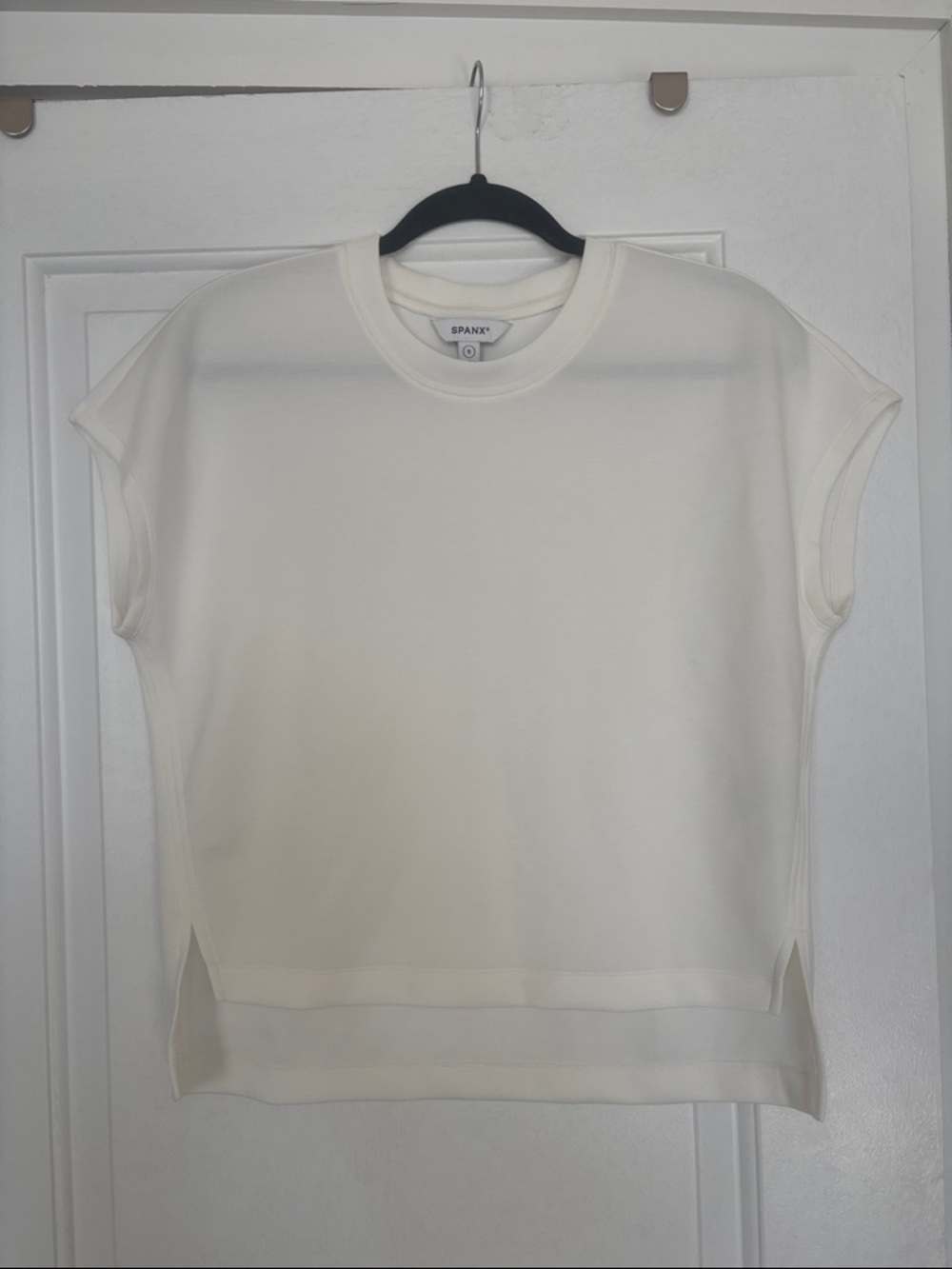 Spanx AirEssentials Cap Sleeve Tee in Powder White - Picture 3 of 9